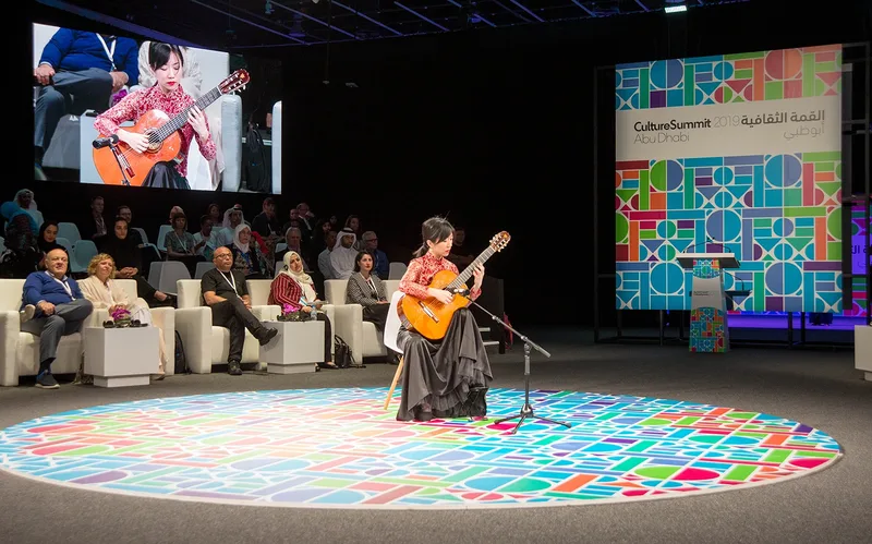 Live guitar performance during Culture Summit Abu Dhabi