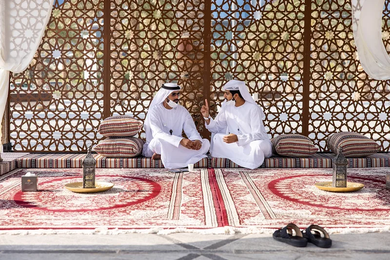 Traditional Emirati coffee service at the ADNOC Jubilee event