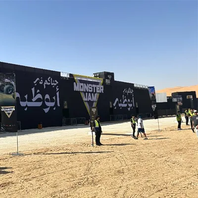 Monster Jam Abu Dhabi event entrance and guest arrival area