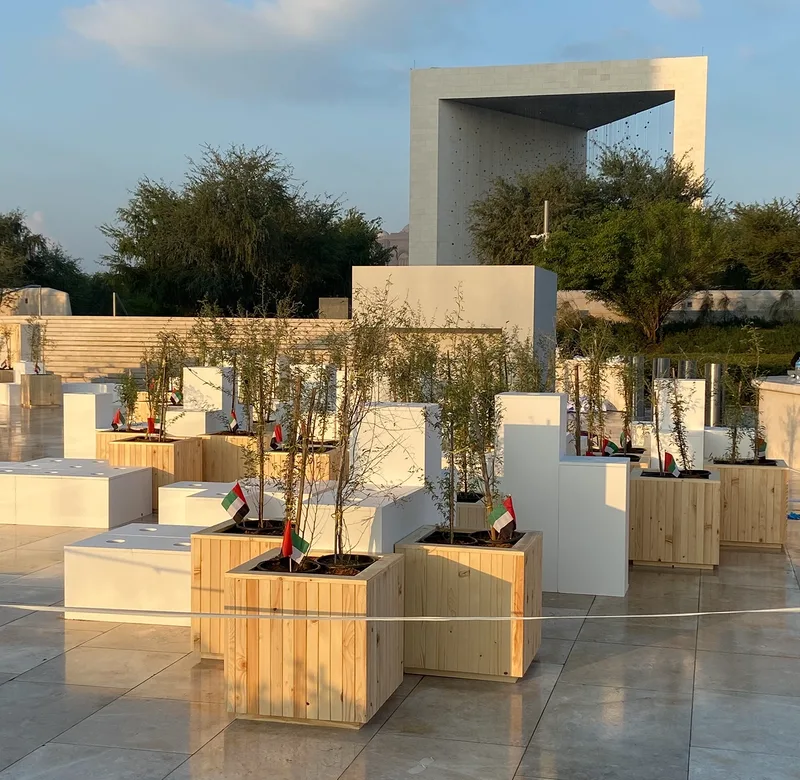 Founder’s Memorial activation featuring Ghaf trees and public participation area