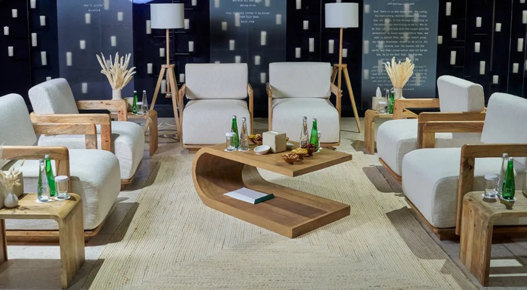 Premium event furniture and hospitality lounge setup