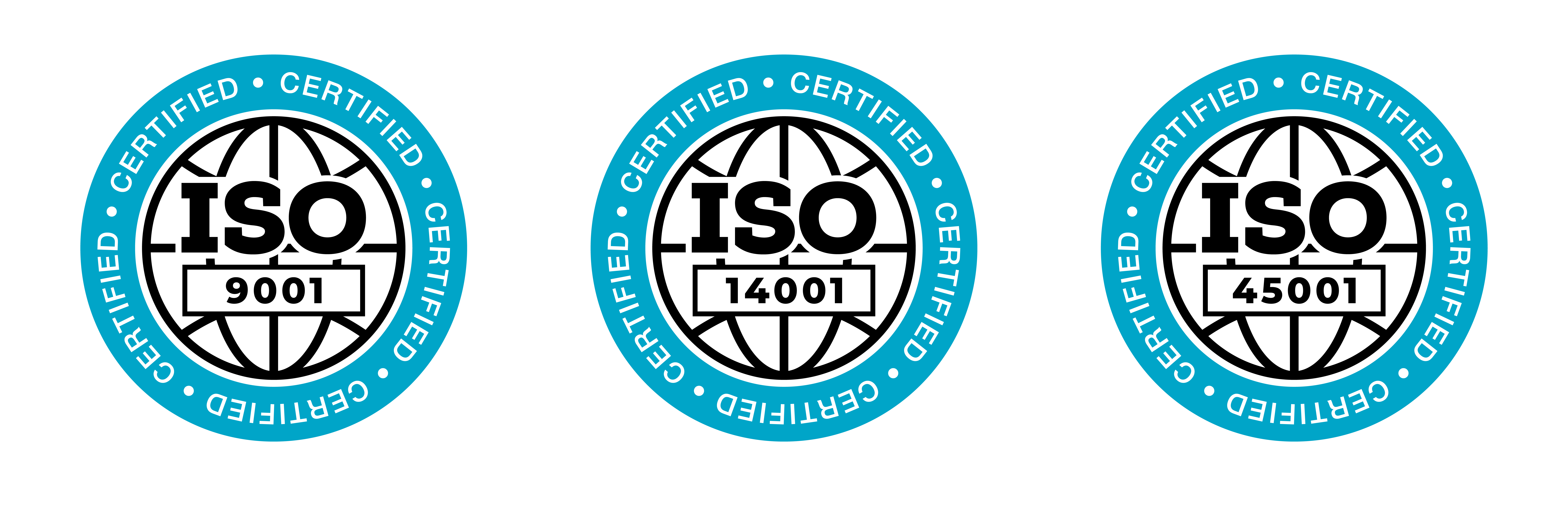 Evolution Events ISO 9001, ISO 14001 and ISO 45001 quality, environmental and occupational health and safety certifications
