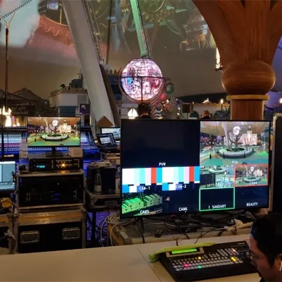 Live event show control with professional video and technical production systems