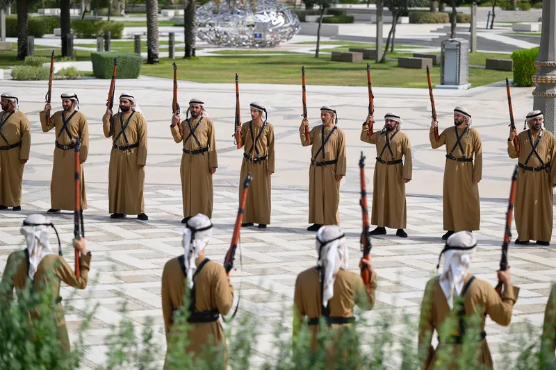 Traditional Emirati ceremonial rifle performance during the South Korea State Visit