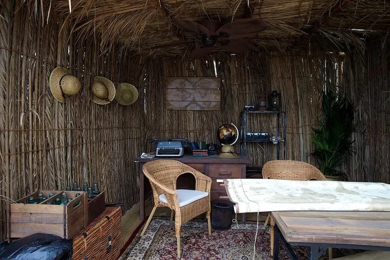 Rustic themed interior and hospitality space at Mother of the Nation Festival