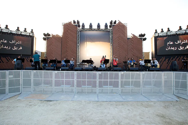 Outdoor live performance stage at Mother of the Nation Festival Abu Dhabi