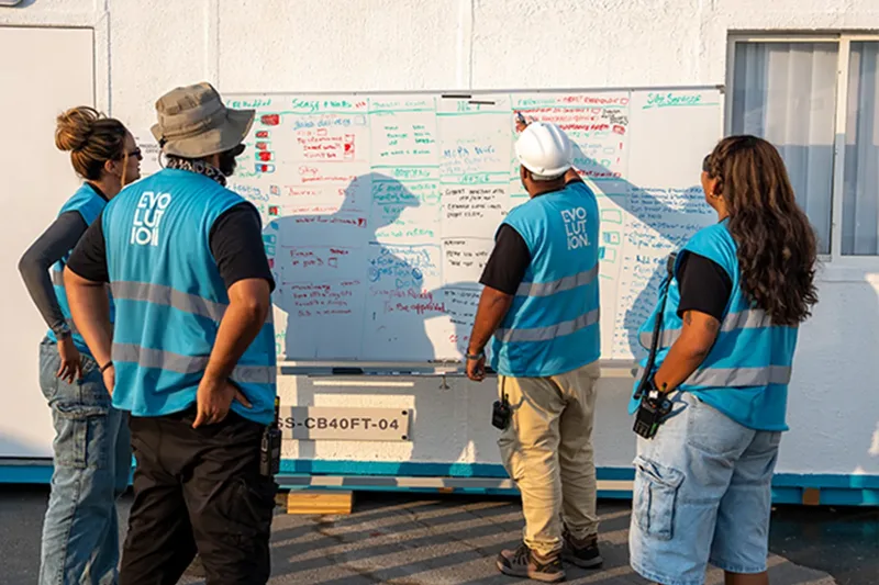Evolution Events production team coordinating on-site event planning and delivery