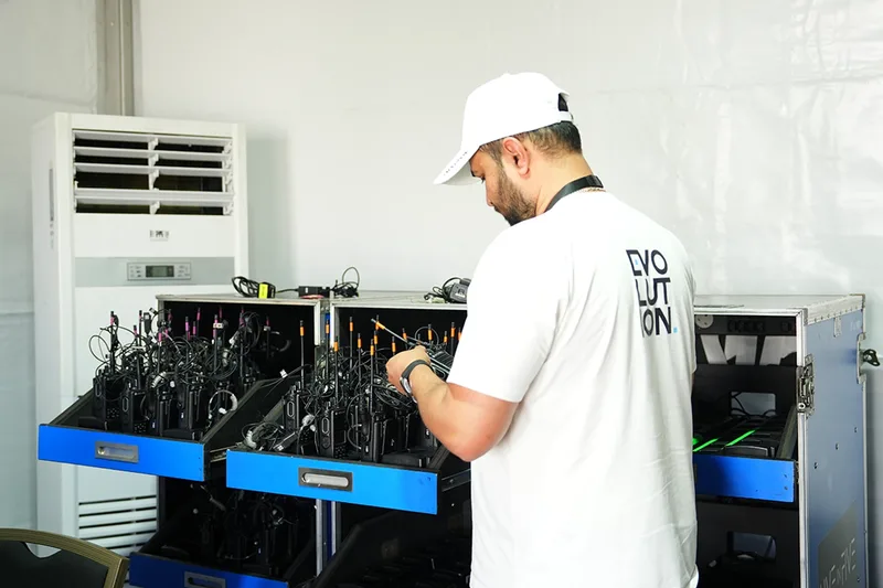 Evolution Events technician managing electrical and technical site services