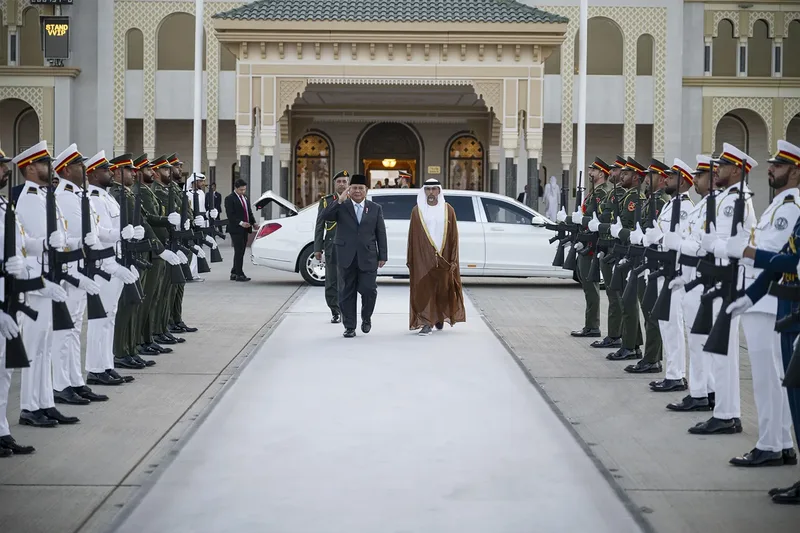 Official ceremonial arrival with military guard of honour and VIP guests