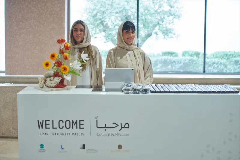 Event welcome and guest registration desk with professional event staff